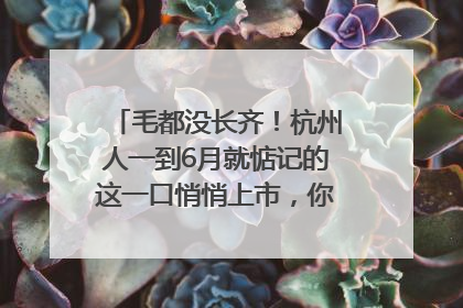 毛都没长齐！杭州人一到6月就惦记的这一口悄悄上市，你打算尝鲜吗？