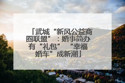 武城“新风公益商圈联盟”：婚事简办有“礼包” “幸福婚车”成新潮