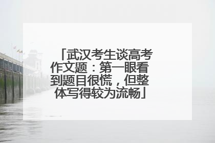 武汉考生谈高考作文题：第一眼看到题目很慌，但整体写得较为流畅
