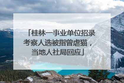 桂林一事业单位招录考察人选被指曾虐猫，当地人社局回应