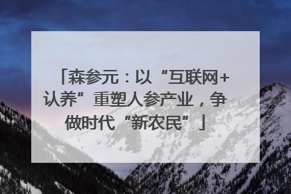 森参元：以“互联网+认养”重塑人参产业，争做时代“新农民”