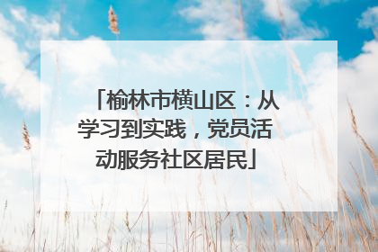 榆林市横山区：从学习到实践，党员活动服务社区居民