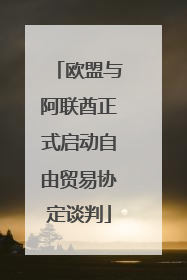 欧盟与阿联酋正式启动自由贸易协定谈判