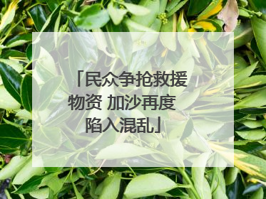 民众争抢救援物资 加沙再度陷入混乱