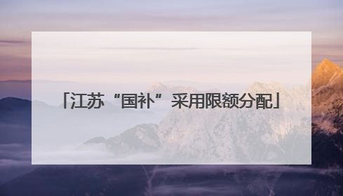 江苏“国补”采用限额分配