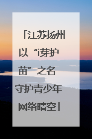 江苏扬州以“i芽护苗”之名 守护青少年网络晴空