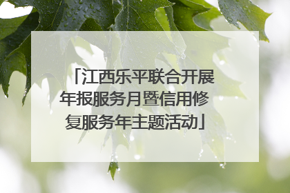 江西乐平联合开展年报服务月暨信用修复服务年主题活动