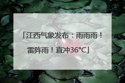 江西气象发布：雨雨雨！雷阵雨！直冲36°C