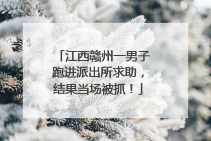 江西赣州一男子跑进派出所求助，结果当场被抓！