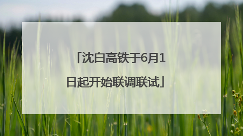 沈白高铁于6月1日起开始联调联试