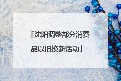 沈阳调整部分消费品以旧换新活动