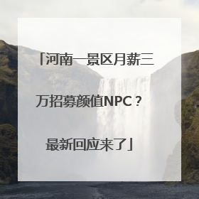 河南一景区月薪三万招募颜值NPC？最新回应来了