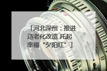 河北深州：推进适老化改造 托起幸福“夕阳红”