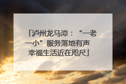 泸州龙马潭：“一老一小”服务落地有声 幸福生活近在咫尺