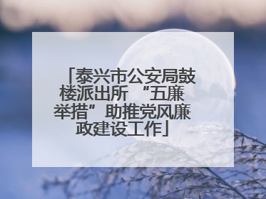 泰兴市公安局鼓楼派出所 “五廉举措”助推党风廉政建设工作