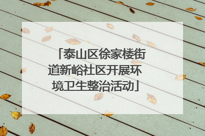 泰山区徐家楼街道新峪社区开展环境卫生整治活动