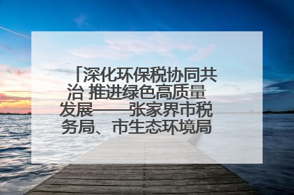 深化环保税协同共治 推进绿色高质量发展——张家界市税务局、市生态环境局签署合作备忘录