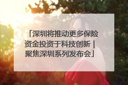 深圳将推动更多保险资金投资于科技创新｜聚焦深圳系列发布会