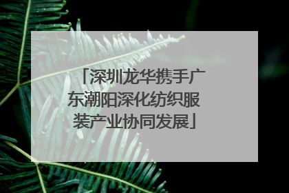 深圳龙华携手广东潮阳深化纺织服装产业协同发展