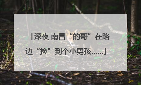 深夜 南昌“的哥”在路边“捡”到个小男孩……