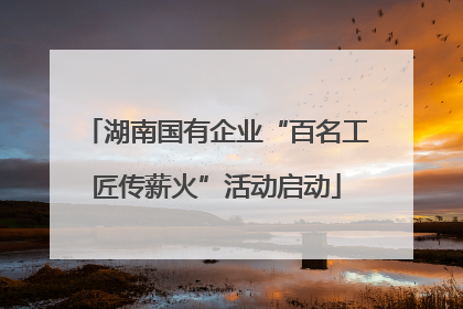 湖南国有企业“百名工匠传薪火”活动启动
