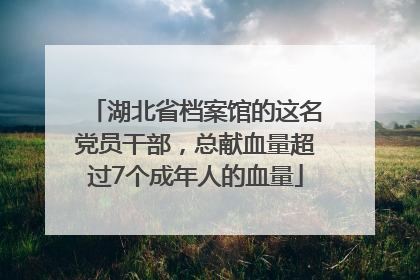 湖北省档案馆的这名党员干部，总献血量超过7个成年人的血量