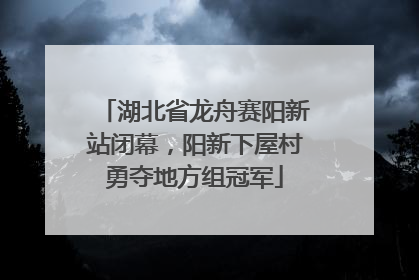 湖北省龙舟赛阳新站闭幕，阳新下屋村勇夺地方组冠军