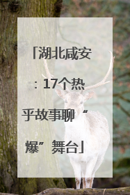 湖北咸安：17个热乎故事聊“爆”舞台