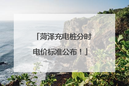 菏泽充电桩分时电价标准公布！
