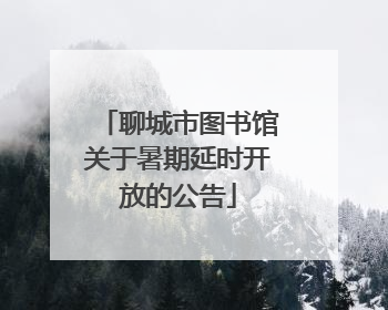 聊城市图书馆关于暑期延时开放的公告