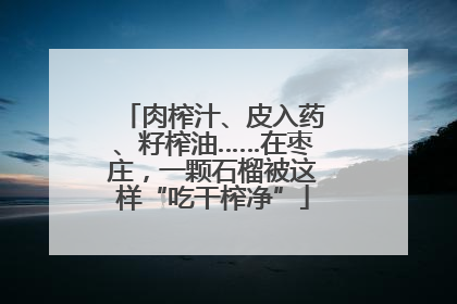 肉榨汁、皮入药、籽榨油……在枣庄，一颗石榴被这样“吃干榨净”