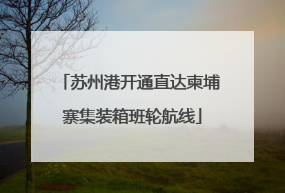 苏州港开通直达柬埔寨集装箱班轮航线
