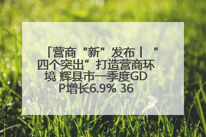 营商“新”发布丨“四个突出”打造营商环境 辉县市一季度GDP增长6.9% 36个重点项目落地