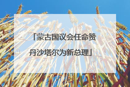 蒙古国议会任命赞丹沙塔尔为新总理