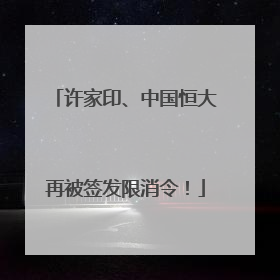 许家印、中国恒大再被签发限消令！