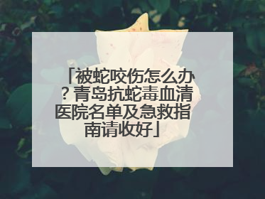 被蛇咬伤怎么办？青岛抗蛇毒血清医院名单及急救指南请收好
