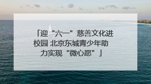 迎“六一”慈善文化进校园 北京东城青少年助力实现“微心愿”