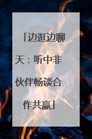边逛边聊天：听中非伙伴畅谈合作共赢