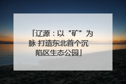 辽源：以“矿”为脉 打造东北首个沉陷区生态公园