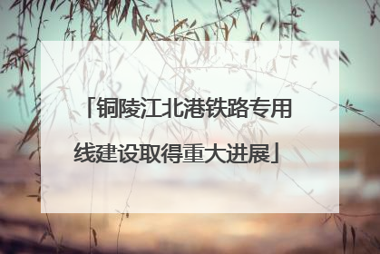 铜陵江北港铁路专用线建设取得重大进展