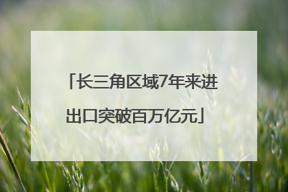 长三角区域7年来进出口突破百万亿元