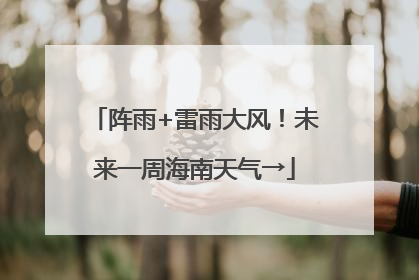 阵雨+雷雨大风！未来一周海南天气→