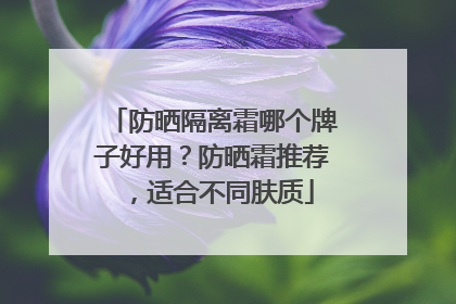 防晒隔离霜哪个牌子好用？防晒霜推荐，适合不同肤质