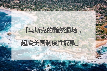 马斯克的黯然退场，起底美国制度性腐败