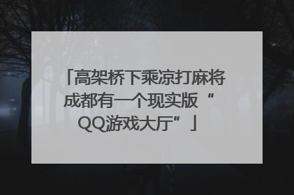 高架桥下乘凉打麻将 成都有一个现实版“QQ游戏大厅”