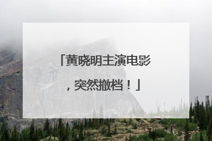 黄晓明主演电影，突然撤档！