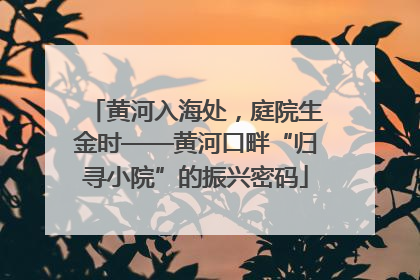 黄河入海处，庭院生金时——黄河口畔“归寻小院”的振兴密码
