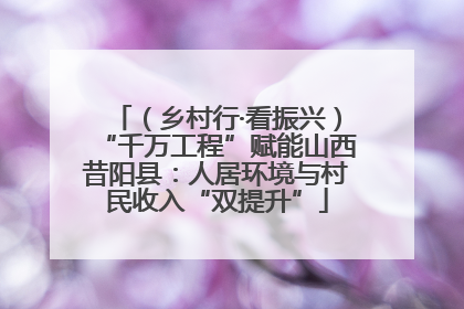 （乡村行·看振兴）“千万工程”赋能山西昔阳县：人居环境与村民收入“双提升”