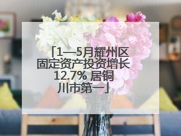 1—5月耀州区固定资产投资增长12.7% 居铜川市第一