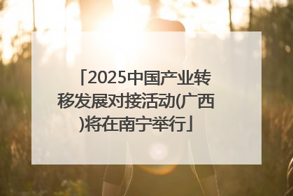 2025中国产业转移发展对接活动(广西)将在南宁举行